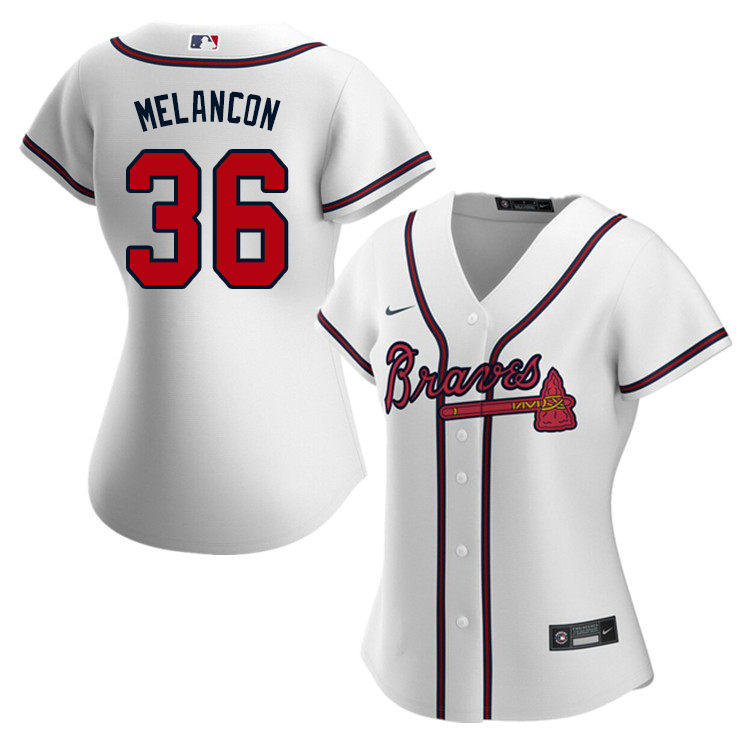 Nike Women #36 Mark Melancon Atlanta Braves Baseball Jerseys Sale-White